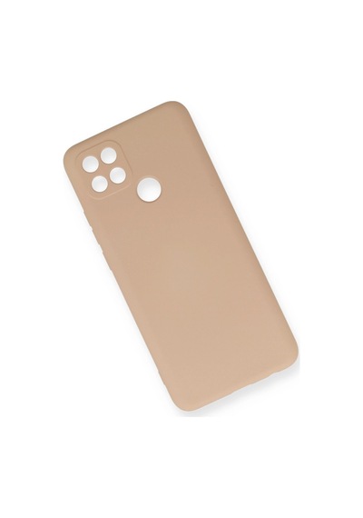 Oppo A15 Kılıf Nano İçi Kadife Silikon - Pudra -