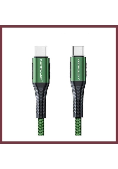 Storeşahin Konfulon Dc43 Type-c To Type-c 1m Örgü 60w Hızlı Şarj Kablo - Yeşil Shn0720