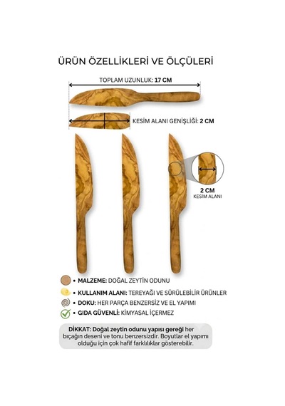 Doğal Zeytin Ağacı Tereyağı Bıçağı 17 Cm - El Yapımı Ahşap Sürülebilir Kahvaltı Bıçağı Doğal Kamp Ev Masa Sofra Piknik Kahverengi Doğal Zeytin Ağacı Tereyağı Bıçağı 17 Cm - El Yapımı Ahşap Sürülebilir Kahvaltı Bıçağı Doğal Kamp Ev Masa Sofra Piknik Kahverengi