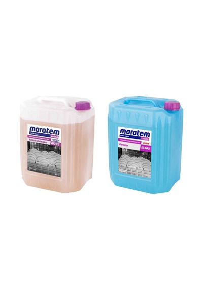 Maratem M302 + M303 Endüstriyel Bulaşık Deterjanı + Parlatıcı 2 x 20 L