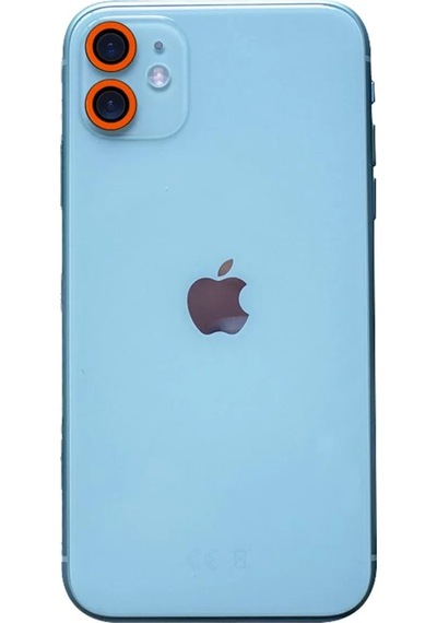 Apple, Uyumlu iPhone 11 Neon Fosforlu Kamera Lens - Turuncu