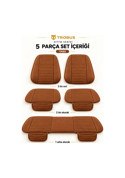 Trobus Ritim Nissan Qashqai 2007-2013 Baby Face 5'li Koltuk Minderi Taba