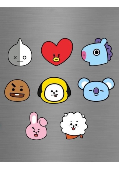 Bt21 Bts Grubu Karakterleri Tata Chimmy Cooky Figürlü Süs Buzdolabı Magneti