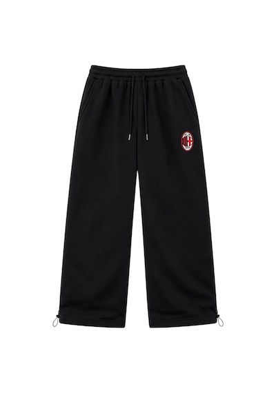 Zaee Milan Nakışlı Ayarlanabilir Baggy Eşofman Altı Siyah