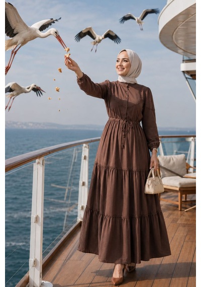 Hb Harma Time Butik Kadın Düğmeli Dantel Detaylı Beli Bağcıklı Ayrobin Kahverengi Elbise Acı Kahve Acı Kahve Hb Harma Time Butik Kadın Düğmeli Dantel Detaylı Beli Bağcıklı Ayrobin Kahverengi Elbise Acı Kahve Acı Kahve