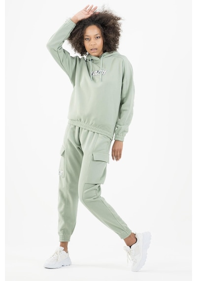 Maraton Sportswear Comfort Kadın Kapşonlu Uzun Kol Basic Açık Yeşil Sweatshirt 22973-açık Yeşil