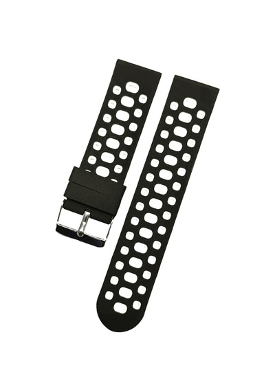22 Mm Akilli-saat-icin-22mm--desenli-siyah Beyaz -silikon-saat-kordonu- 2222