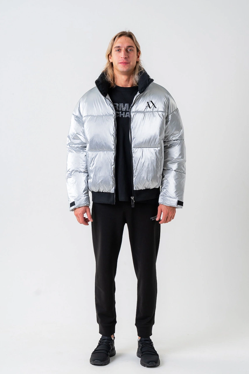 Armani Exchange Armani Erkek Şişme Mont Gümüş