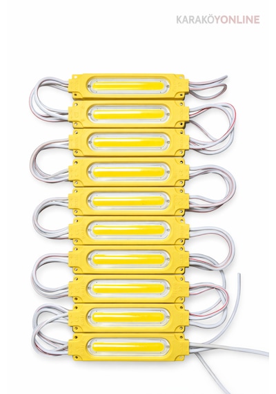 12v 2w Cob Modül Led Parmak Led Araç Altı & Oto Iç Aydınlatma 10'lu Paket Sarı