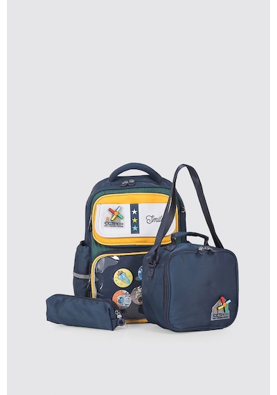 Ççs Kids Premium Okul Çanta Seti 3'lü İlkokul Ortaokul Sırt Çantası Termal Beslenme Çantası Kalemlik Mavi 51974 Açık Mavi