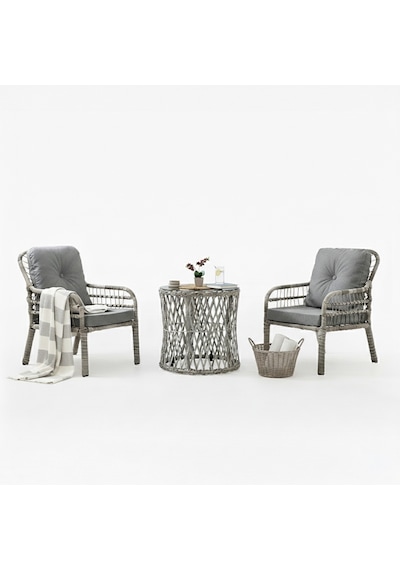 Capri Swing Pisa Tekli Rattan Bahçe Balkon Oturma Grubu Beyaz 702