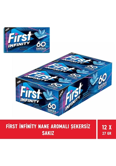 First Infinity 60 Dakika Nane Aromalı Şekersiz Sakız 12'li