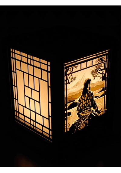 Serie Lumina Shoji Masa Ve Gece Lambası - Samuray Figürlü Klasik Zen Kafes Japon Feneri Sıcak Led Ambiyans Iş Diğer