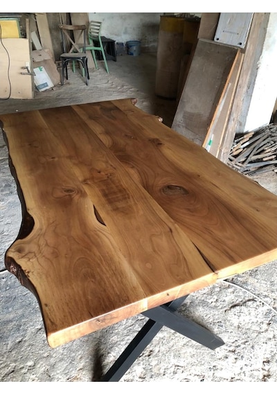 Bintaşmobilya Naturel Doğal Kenar Ceviz Ağacı Kütük Masa Ölçüsü 160X85.Cm