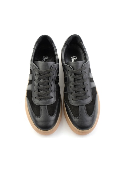 Bambi Siyah Hakiki Deri Kadın Sneaker K01649200303