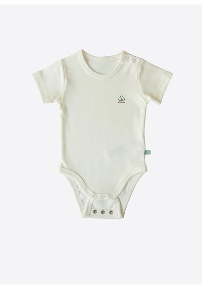 Kitikate Organik New Basic Uzayan Kısa Kol Body Bebek Boy Ekru Ekru