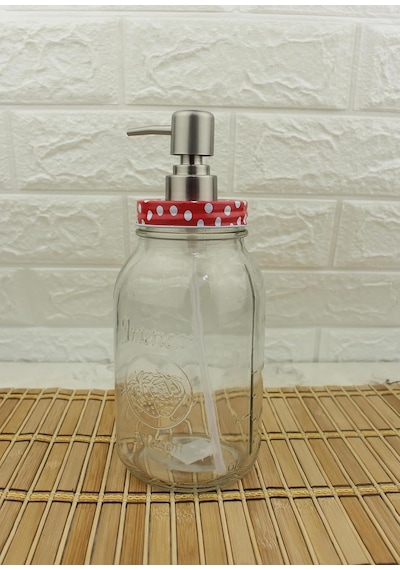 Büyük Boy Cam Sıvı Sabunluk 800ml 12 Izgara