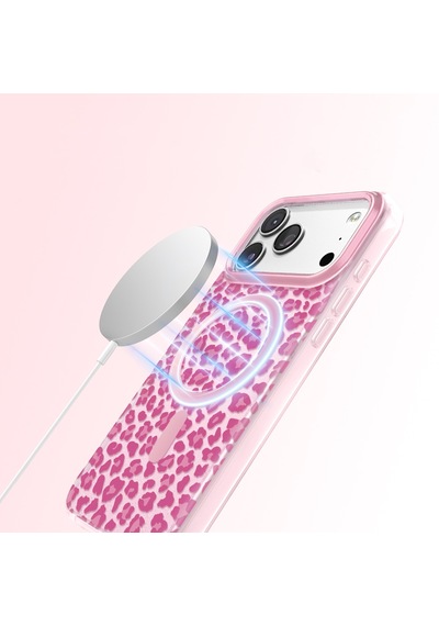İphone 17 Pro Max Uyumlu Kılıf M-safe Şarj Özellikli Zore Paris Veyro Tpu Kapak Pembe