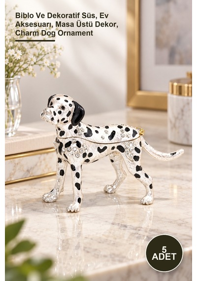 5 Adet Taşlı Köpek Figür Biblo Ve Dekoratif Süs, Ev Aksesuarı, Masa Üstü Dekor, Charm Dog Ornament