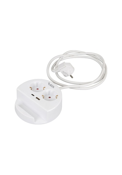 Vea Ve-g1102c 2 Li Telefon Standlı Tutacaklı Priz Usb Li Type-c Girişli Uzatma Kablosu 1.5 Metre