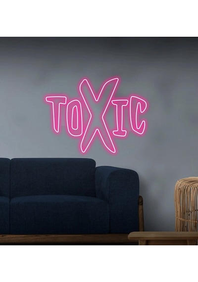 Toxıc Yazılı Neon Tabela Pembe