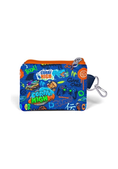 Coral High Kids Saks Grafiti Desenli Bozuk Para Çantası 21896 Saks Mavi