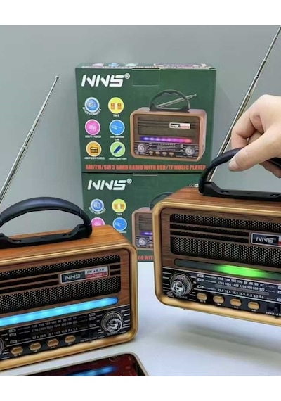 Retro Bluetooth Hoparlör Ve Radyo Am/fm/sw 3 Band, Usb/tf Destekli, Şarjlı