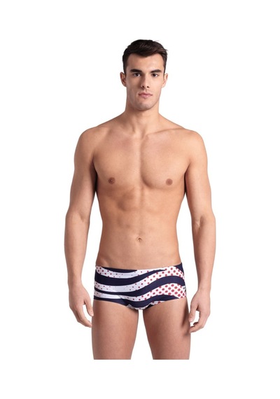 Men's Arena Multı Strıpes Swım Low Waıst Short Navy Multı Renkli Renkli