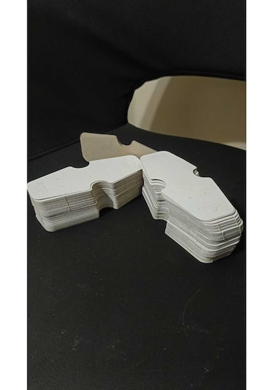 100 Adet Beyaz Takı Kartı 12.2 5x3 Cm Küpe Kolye Bileklik Sunum Kartı Bristol Takı Sergi Kartı