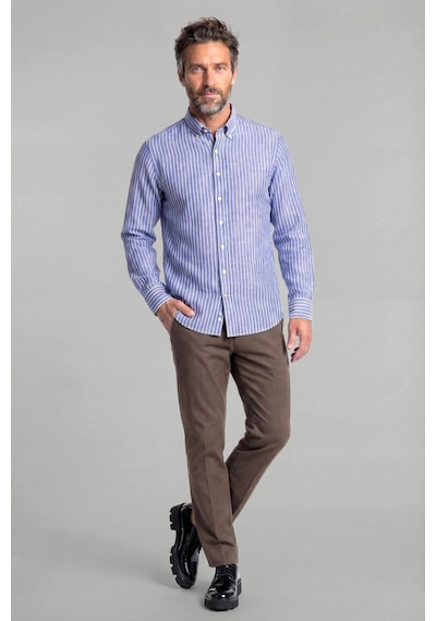 Bisse Regular Fit Erkek Uzun Kol Keten Lacivert Gömlek Gmktn250002 36 K.mavi