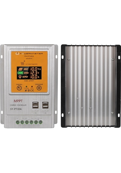 Powermaster Pm-pt30a 12v-24v 30 Amper Mppt 4 Usb Li Dijital Alüminyum Kasa Solar Şarj Regülatörü