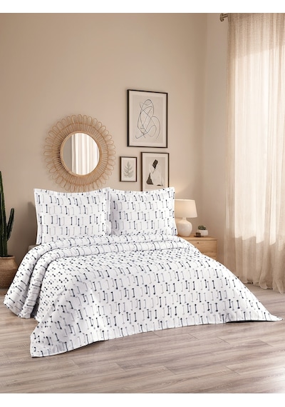 Luna 3 Parça Çift Kişilik Pike Takımı Lacivert 230 X 240 Cm Lacivert