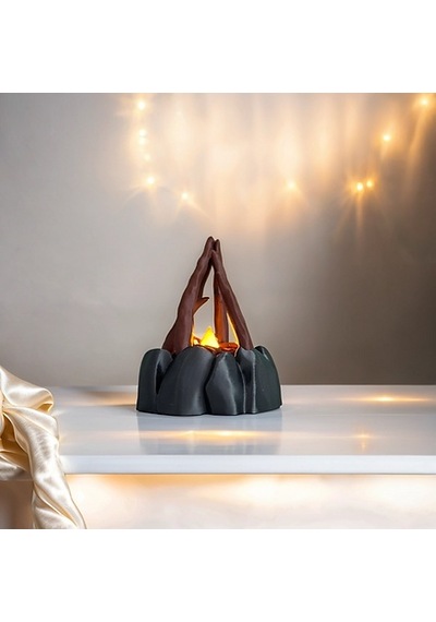 Dekoratif Işıklı Kamp Ateşi Tealight Çok Rekli - Beyaz