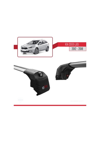 Kia Ceed Jd Sw 2012-2018 Arası İle Uyumlu Ace-2 Ara Atkı Tavan Barı Gri