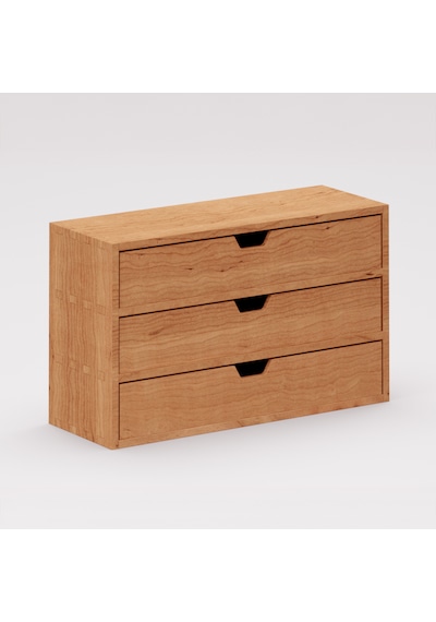 Desna Üç Katlı Üç Çekmeceli Mini Dolap 34 Cm Uzunluk X 12.1 Cm Genişlik X 20 Cm Woodsaka Doğal Ahşap