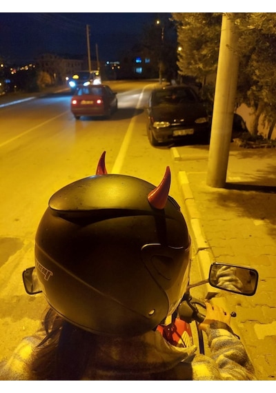 Kask Için Şeytan Boynuzu - Kask Süsü Diğer