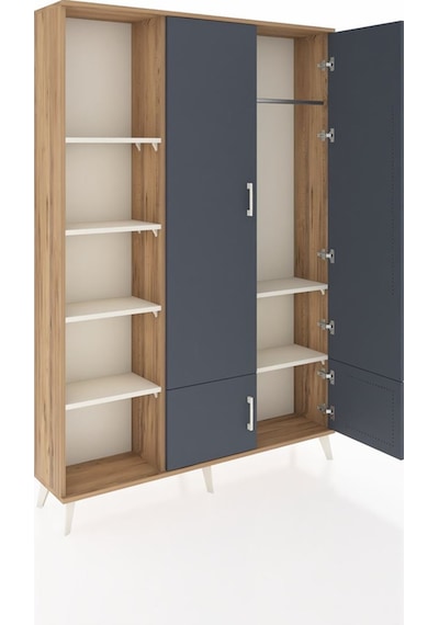 Arges Dolap 6 Raflı 4 Kapaklı Tek Askılı 132x30x195 Çam-antra... Çam Arges Dolap 6 Raflı 4 Kapaklı Tek Askılı 132x30x195 Çam-antra... Çam