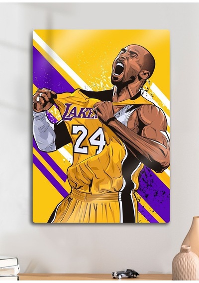Kobe Bryan, La Lakers - Parlak Metal Baskı Tablo
