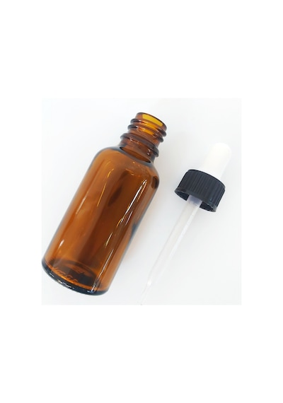 Amber Renkli Damlalıklı Cam Şişe 30 Ml