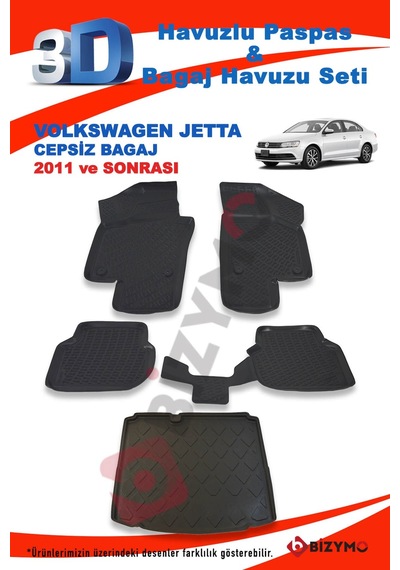 Volkswagen Jetta Cepsiz 2011 Ve Sonrası Paspas Ve Bagaj Havuzu Se