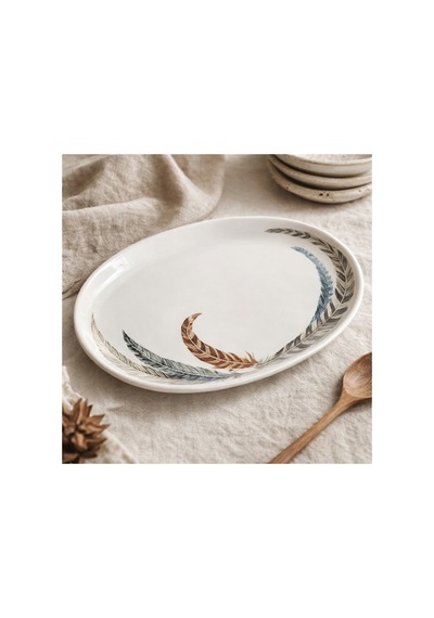 Tüy Desenli Tabak Sunum Tabağı Nocolor-bf793c2f Nocolor-bf793c2f