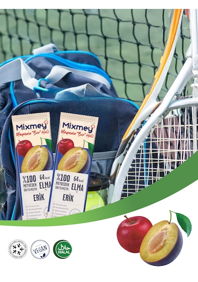 Mixmey Erik Meyve Barı 24 Adet | Atıştırmalıklar – Vegan, Glutensiz, Koruyucusuz (20GR X 24 ADET)