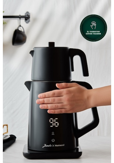 Jumbo x Homend Royaltea Cooltouch 1792H Siyah Çift Duvarlı Paslanmaz Çelik Çay Makinesi Wifi ile Kontrol