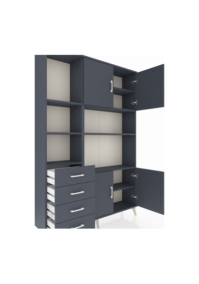 Arges Dolap 8 Raflı 4 Çekmeceli 4 Kapaklı 132x30x195 Antrasit-antrasit/antrasit Antrasıt/antrasıt Arges Dolap 8 Raflı 4 Çekmeceli 4 Kapaklı 132x30x195 Antrasit-antrasit/antrasit Antrasıt/antrasıt