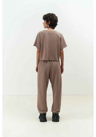 Mai Collection Mai Studios Co. Vero Boz Gri Crop Eşofman Takım Vizon