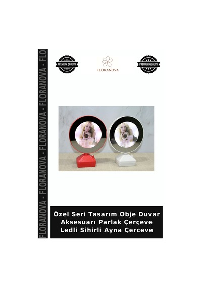 Özel Seri Tasarım Obje Duvar Aksesuarı Parlak Çerçeve Ledli Sihirli Ayna Çerceve Çok Renkli