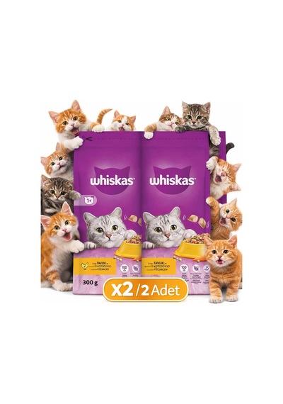 Whiskas Tavuklu Ve Sebzeli Yetişkin Kedi Maması 300 Gr 2 Adet