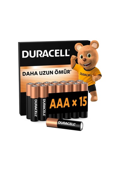 Duracell Basic Aaa Alkalin İnce Kalem Pil 15'li Paket 1,5v Lr03 Mn2400