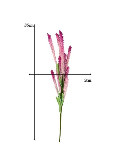 Yapay Çiçek Lateks Köpük Pembe Koyu Lavanta Dalı 35cm Dekoratif Çiçek