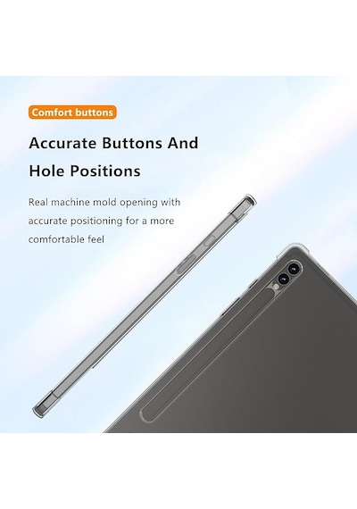Samsung Galaxy Tab S9 Fe Plus Sm-x610 Uyumlu Arka Şeffaf Kılıf, Ultra İnce Silikon Ve Darbeye Dayanıklıdır